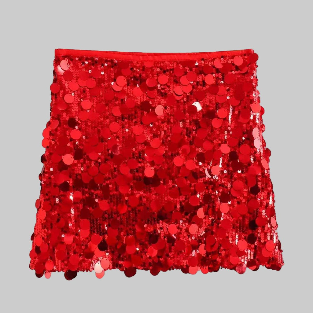Sequin Mini Skirt - Sparkly Party Skirt for Women - Red, Silver, Black, Pink, Purple, Gold