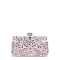 Crystal Embellished Evening Clutch Bag Pink Rhinestone Party Purse Handbag