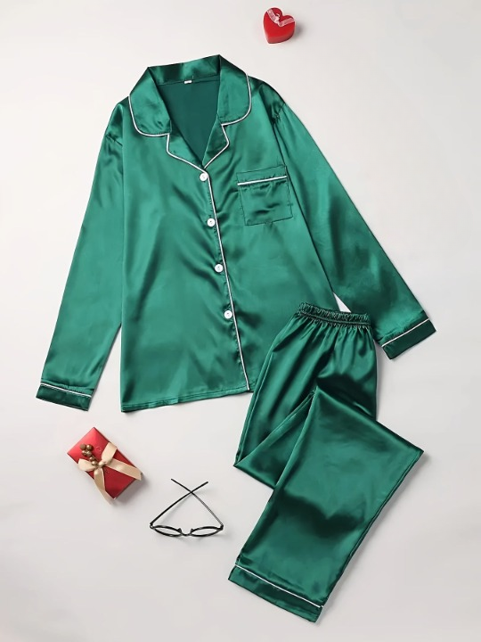 Luxury Women's Satin Pajama Set - Multiple Colors, Soft Silky Feel, Comfortable Sleepwear