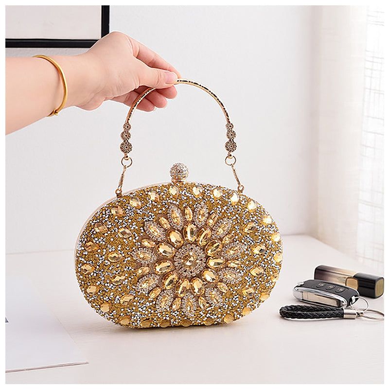 Crystal Evening Clutch Purse - Rhinestone Handbag for Women, Party Prom Wedding