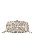 Crystal Beaded Evening Clutch Bag Wedding Party Prom Purse Champagne
