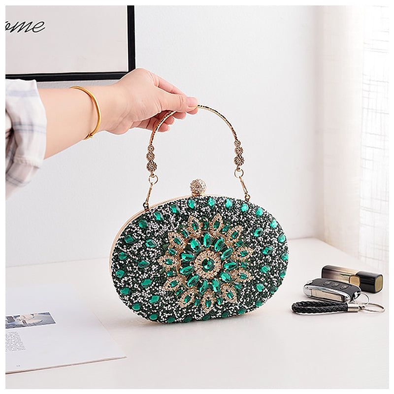 Crystal Evening Clutch Purse - Rhinestone Handbag for Women, Party Prom Wedding