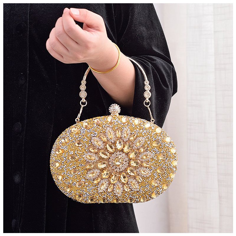 Crystal Evening Clutch Purse - Rhinestone Handbag for Women, Party Prom Wedding
