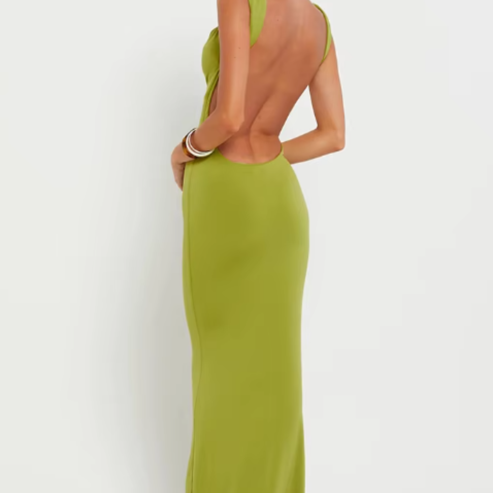 Cowl Neck Maxi Dress - Backless Evening Gown - Elegant Formal Dress, Available in Black, White, Brown, Green