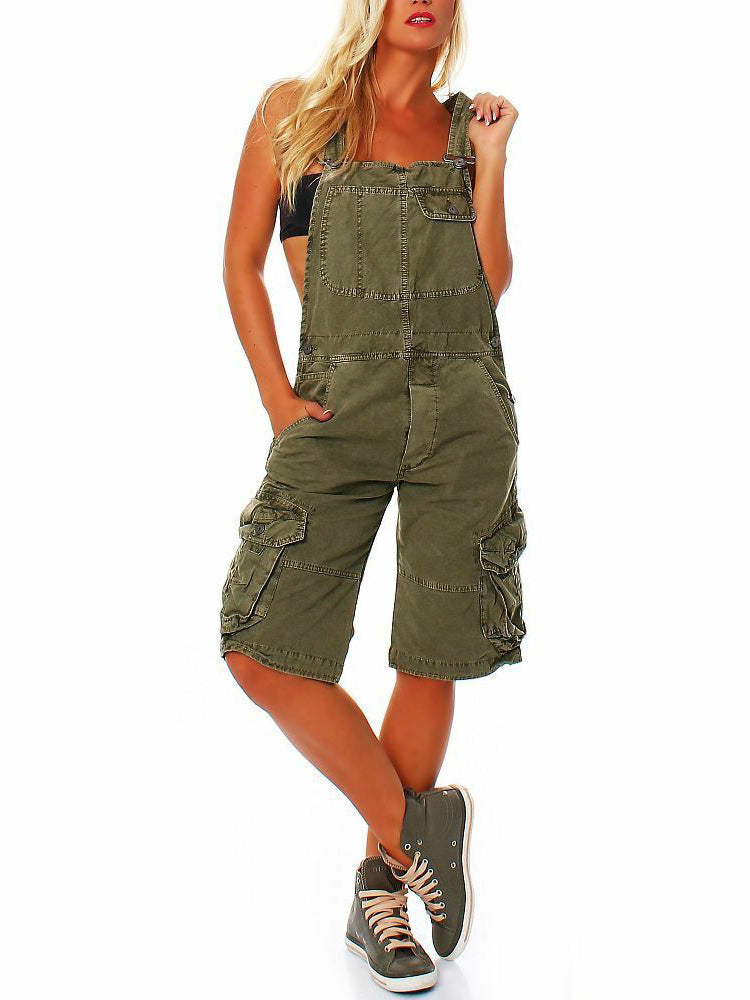 Cora Denim Overalls for Women | 100% Cotton, Adjustable Straps, Cargo Pockets