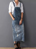 Daisy Women's Overall Dress | Distressed Denim, Adjustable Straps
