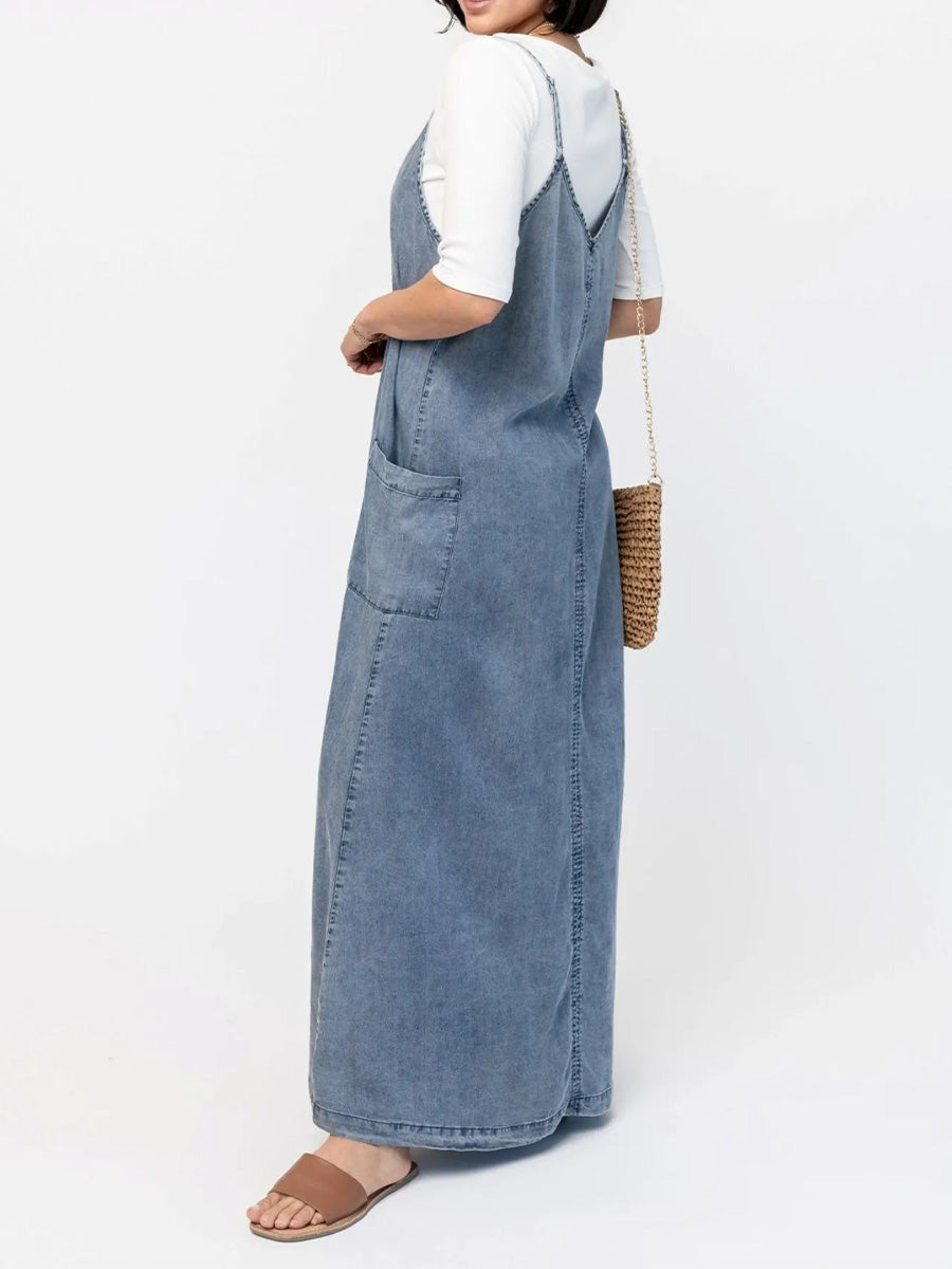 Luna Women's Maxi Dress | Soft Denim, Vintage-Inspired