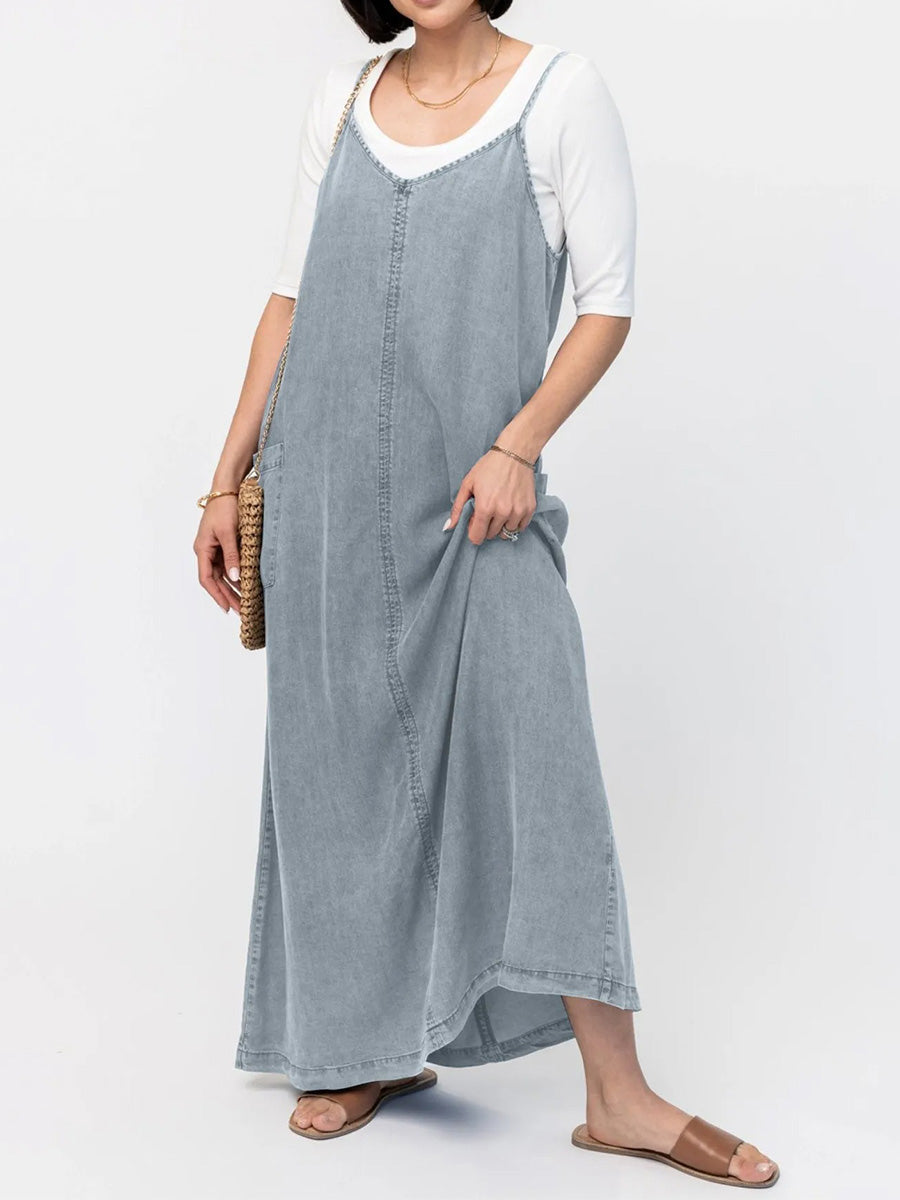 Luna Women's Maxi Dress | Soft Denim, Vintage-Inspired