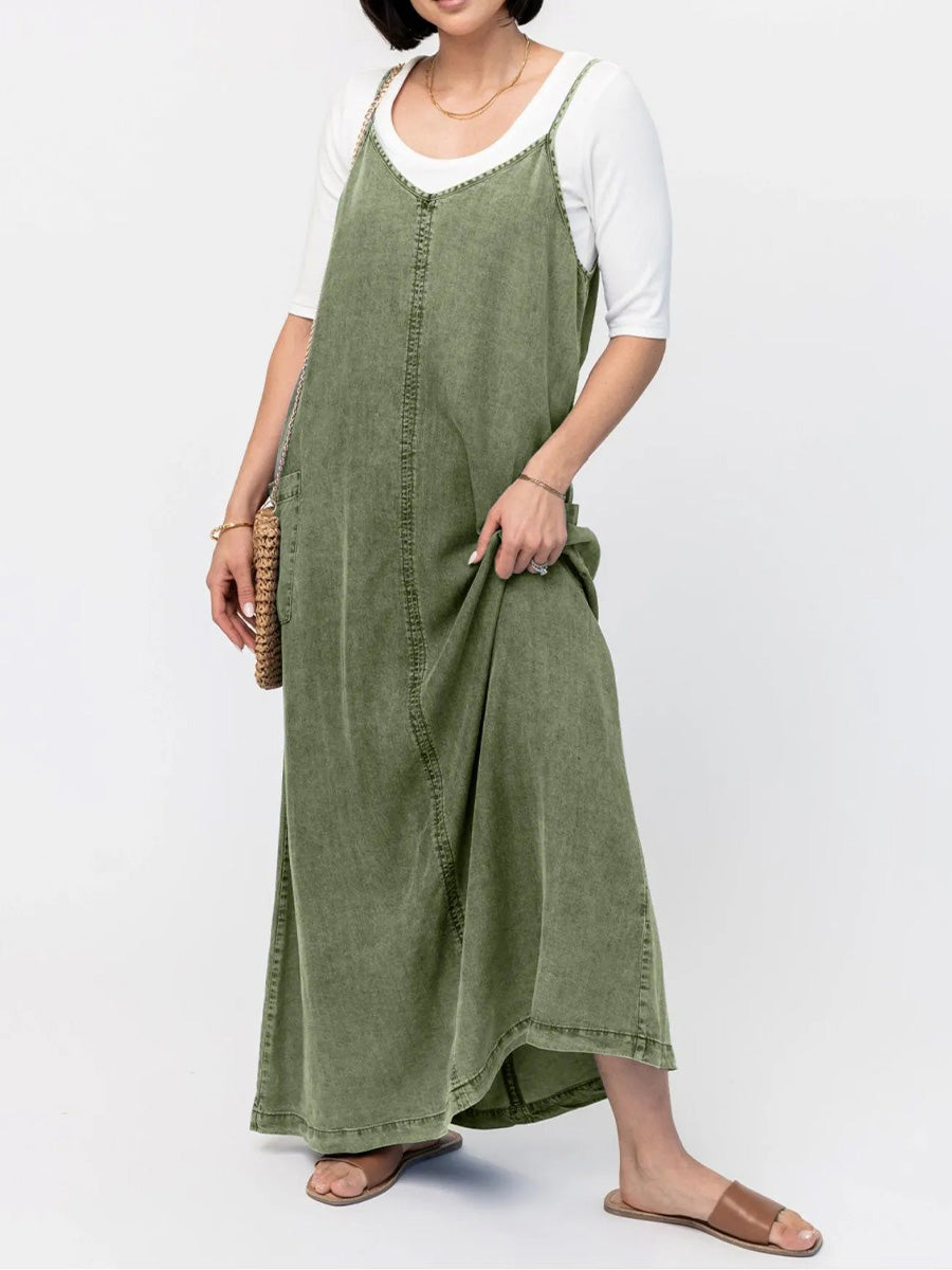 Luna Women's Maxi Dress | Soft Denim, Vintage-Inspired