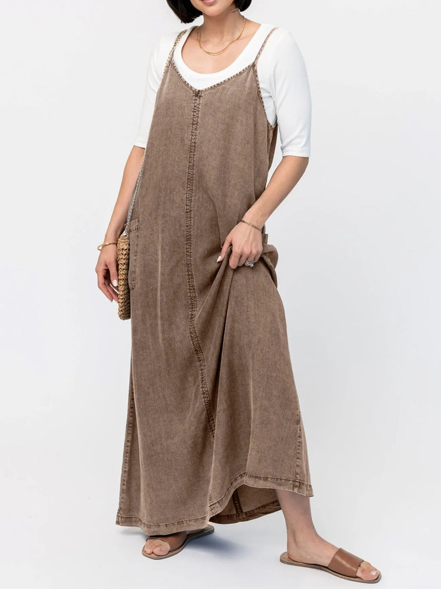 Luna Women's Maxi Dress | Soft Denim, Vintage-Inspired