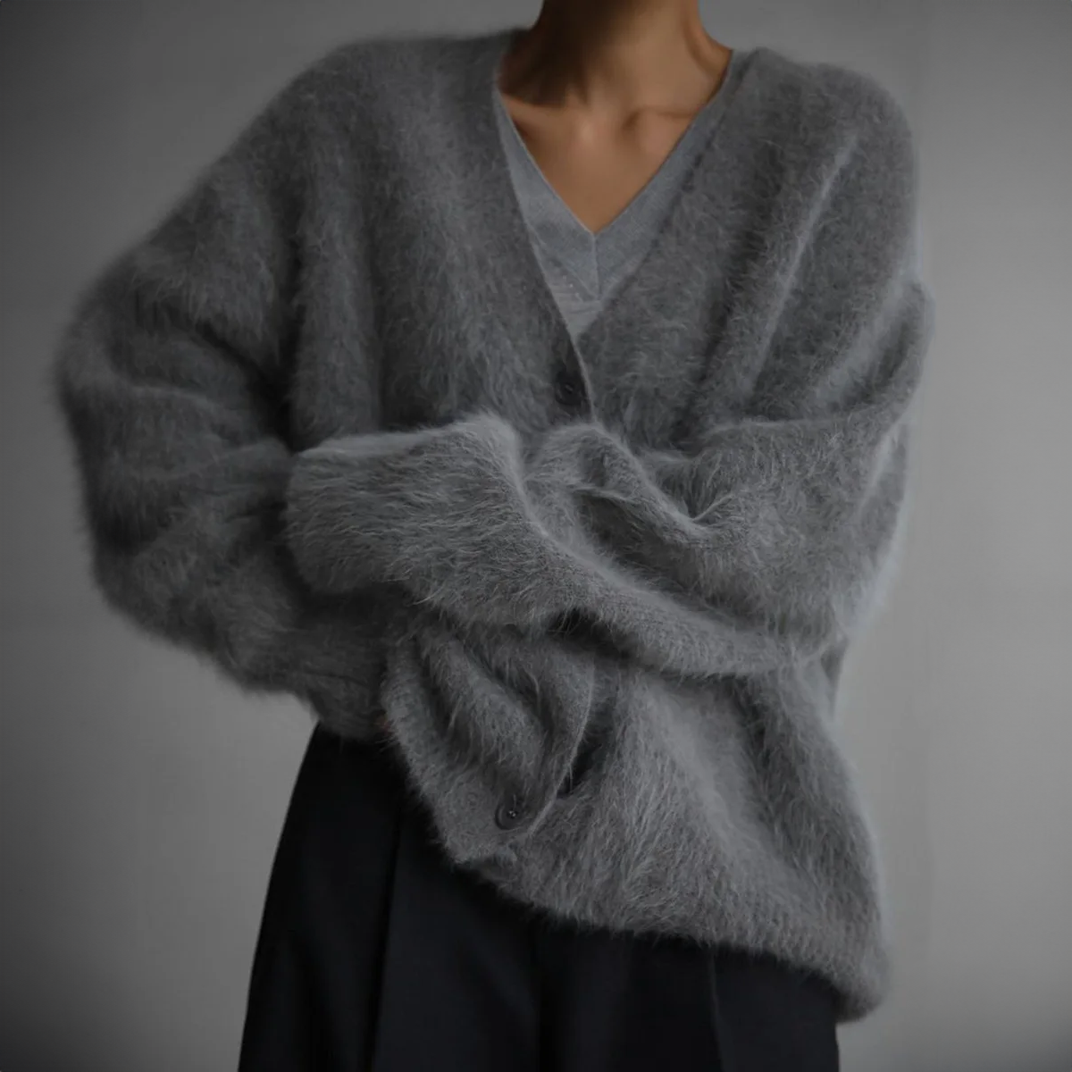 Elegant Women's Mohair Cardigan - Soft, Cozy, Oversized, Multiple Colors