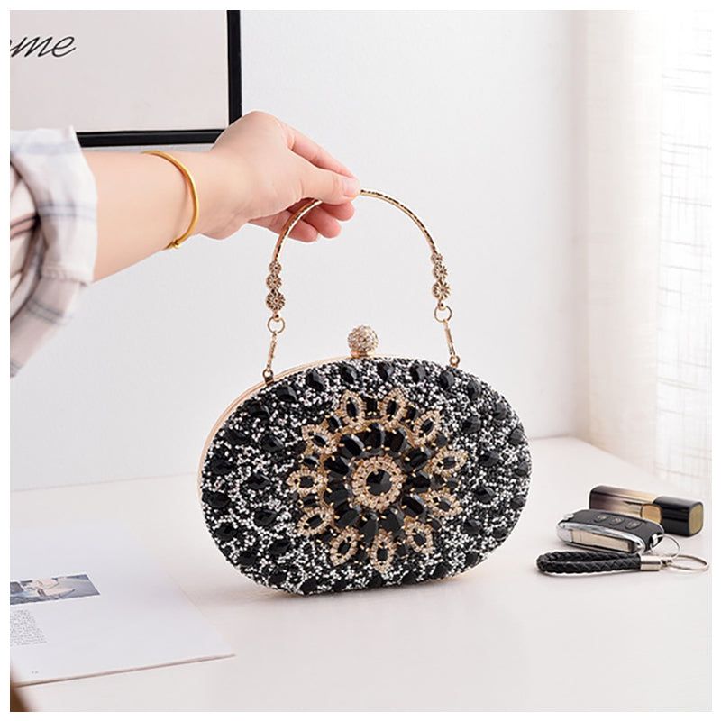 Crystal Evening Clutch Purse - Rhinestone Handbag for Women, Party Prom Wedding