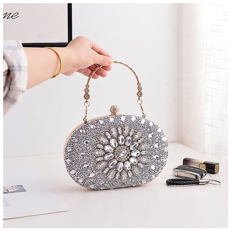 Crystal Evening Clutch Purse - Rhinestone Handbag for Women, Party Prom Wedding
