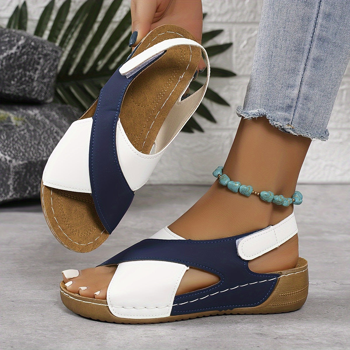 Women's Cross Strap Sandals - Multi-Color, Comfortable, Open Toe, Casual