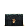 Quilted Velvet Chain Shoulder Bag - Gold Hardware, Designer Crossbody Bag for Women