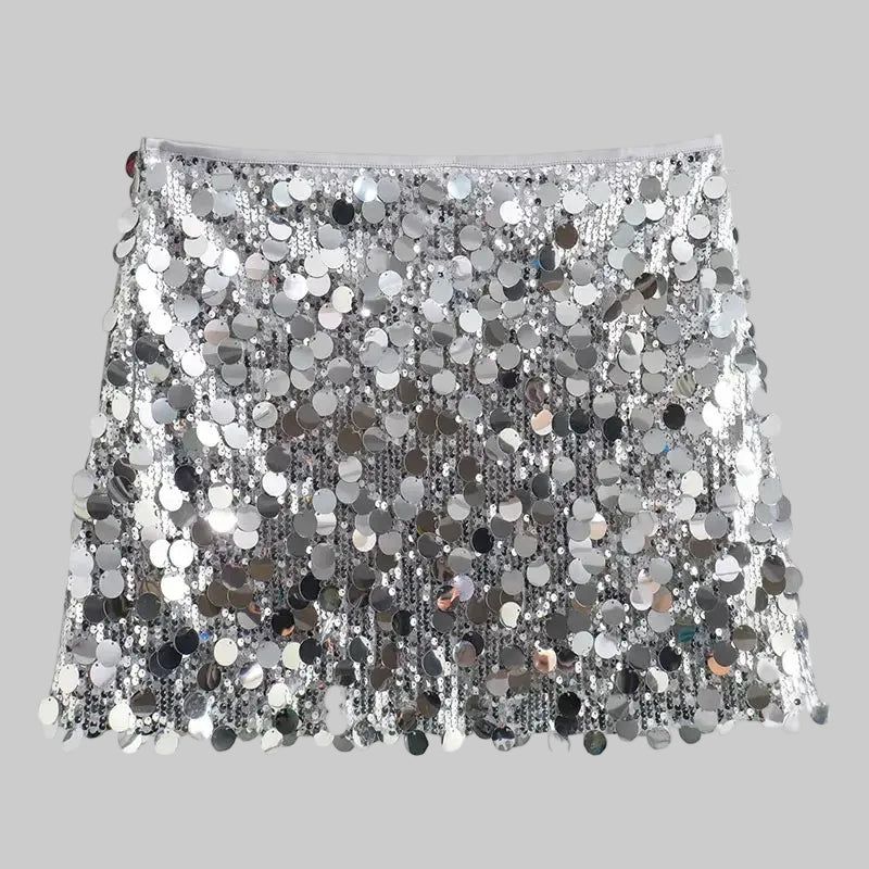 Sequin Mini Skirt - Sparkly Party Skirt for Women - Red, Silver, Black, Pink, Purple, Gold
