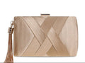 Evening Clutch Bag with Tassel, Party Handbag for Women, Satin Fabric